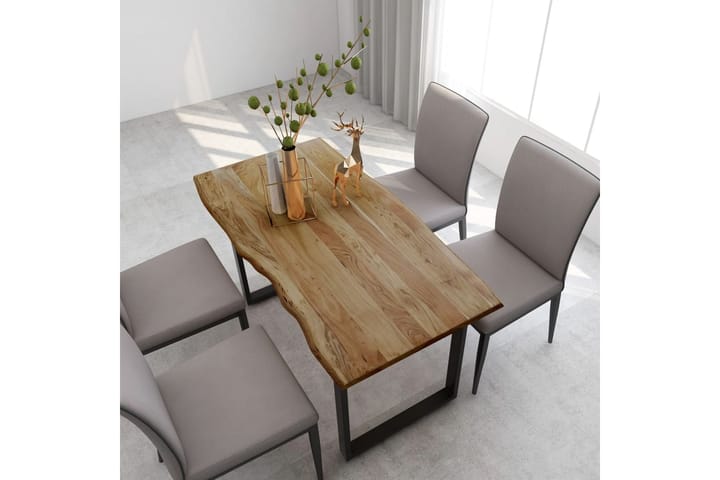 Ruokapöytä 140x70x76 cm täysi akaasiapuu - Ruskea - Ruokapöydät & keittiön pöydät