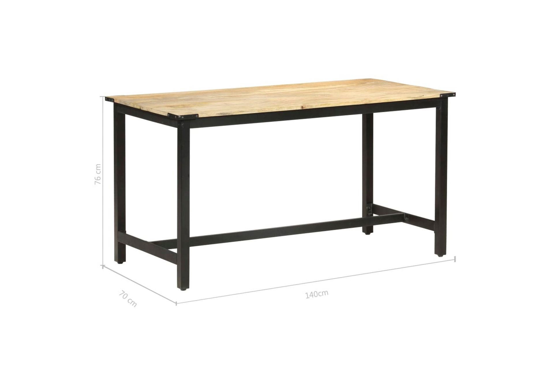 Ruokapöytä 140x70x76 cm täysi karkea mangopuu - Ruskea - Huonekalut - Pöytä & ruokailuryhmä - Ruokapöydät & keittiön pöydät