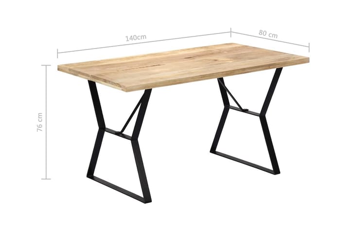 Ruokapöytä 140x80x76 cm täysmangopuu - Ruskea - Ruokapöydät & keittiön pöydät