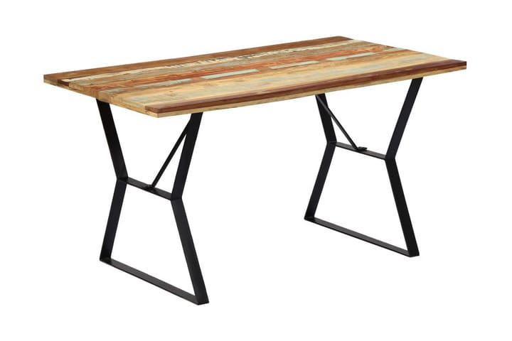 Ruokapöytä 140x80x76 cm uusiokäytetty puu - Monivärinen - Ruokapöydät & keittiön pöydät