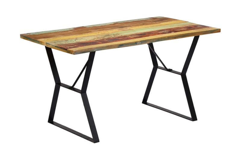 Ruokapöytä 140x80x76 cm uusiokäytetty puu - Monivärinen - Huonekalut - Pöytä & ruokailuryhmä - Ruokapöydät & keittiön pöydät