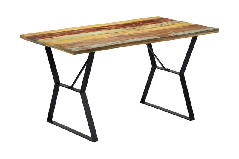 Ruokapöytä 140x80x76 cm uusiokäytetty puu - Monivärinen - Huonekalut - Pöytä & ruokailuryhmä - Ruokapöydät & keittiön pöydät