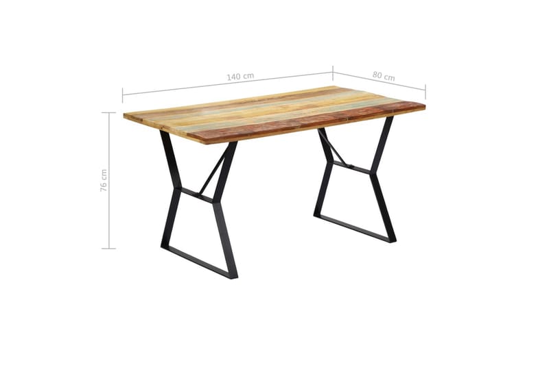 Ruokapöytä 140x80x76 cm uusiokäytetty puu - Monivärinen - Huonekalut - Pöytä & ruokailuryhmä - Ruokapöydät & keittiön pöydät