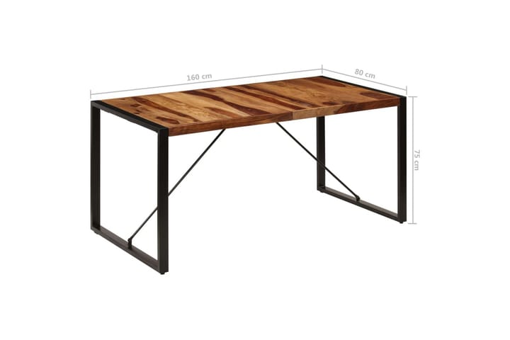 Ruokapöytä 160x80x75 cm seesampuu - Ruskea - Ruokapöydät & keittiön pöydät