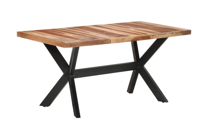 Ruokapöytä 160x80x75 cm täysi puu seesamviimeistelyllä - Ruskea - Ruokapöydät & keittiön pöydät