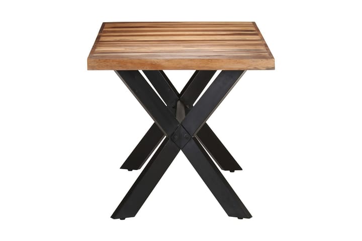 Ruokapöytä 160x80x75 cm täysi puu seesamviimeistelyllä - Ruskea - Ruokapöydät & keittiön pöydät