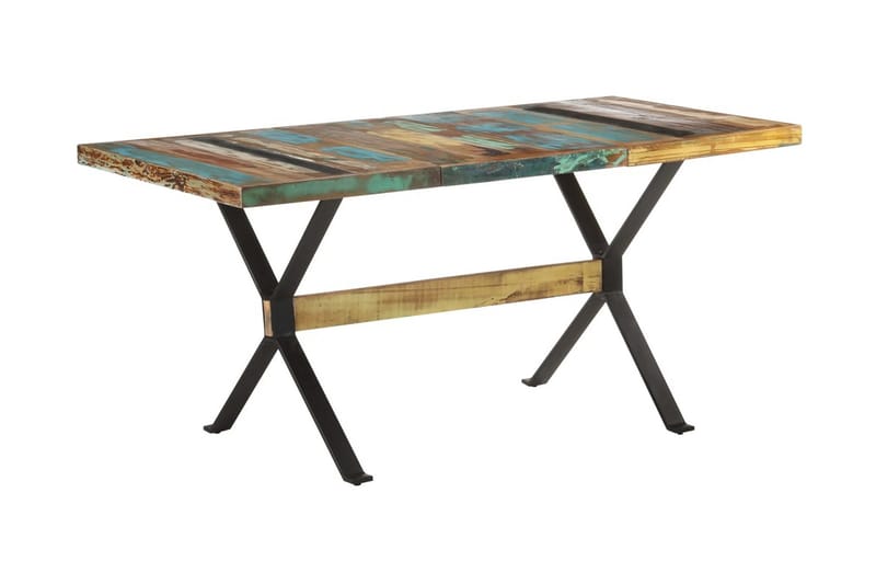 Ruokapöytä 160x80x76 cm kierrätetty täyspuu - Monivärinen - Huonekalut - Pöytä & ruokailuryhmä - Ruokapöydät & keittiön pöydät