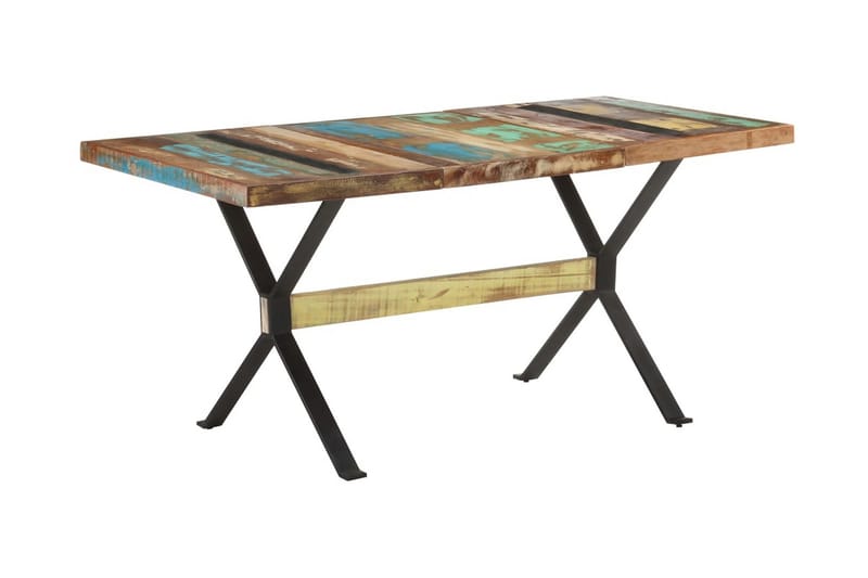 Ruokapöytä 160x80x76 cm kierrätetty täyspuu - Monivärinen - Huonekalut - Pöytä & ruokailuryhmä - Ruokapöydät & keittiön pöydät