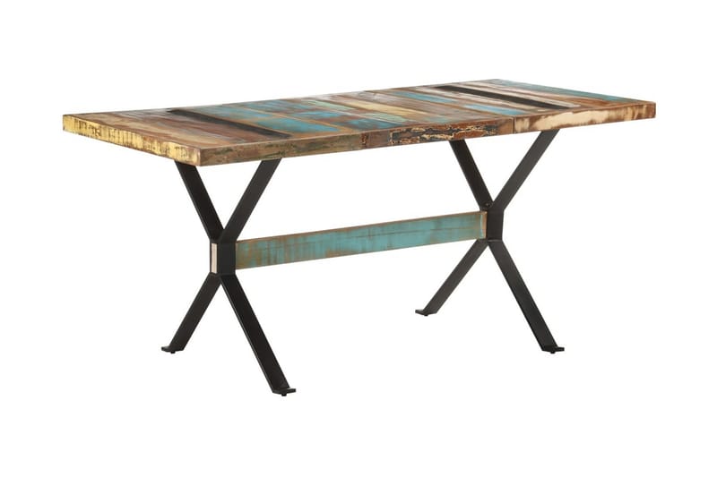Ruokapöytä 160x80x76 cm kierrätetty täyspuu - Monivärinen - Huonekalut - Pöytä & ruokailuryhmä - Ruokapöydät & keittiön pöydät