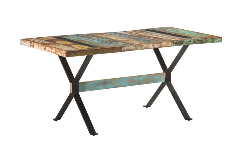 Ruokapöytä 160x80x76 cm kierrätetty täyspuu - Monivärinen - Huonekalut - Pöytä & ruokailuryhmä - Ruokapöydät & keittiön pöydät