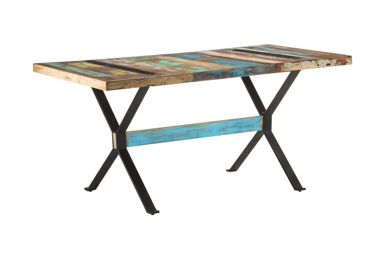Ruokapöytä 160x80x76 cm kierrätetty täyspuu - Monivärinen - Huonekalut - Pöytä & ruokailuryhmä - Ruokapöydät & keittiön pöydät