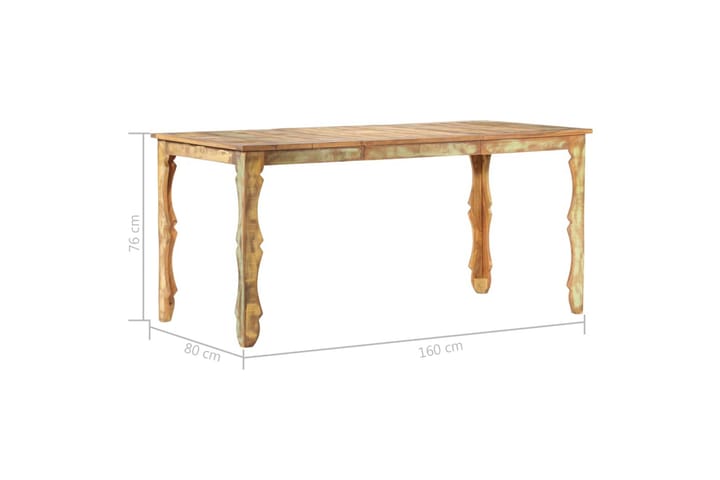 Ruokapöytä 160x80x76 cm täysi kierrätetty puu - Ruskea - Ruokapöydät & keittiön pöydät