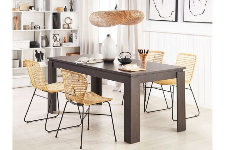 Ruokapöytä 180 x 90 cm Tumma puu VITON - Harmaa - Ruokapöydät & keittiön pöydät