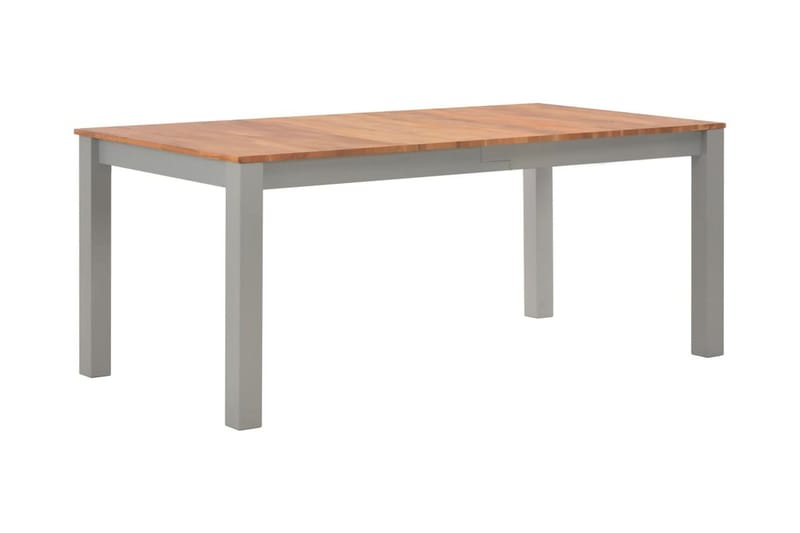 Ruokapöytä 180x90x74 cm täysi tammi - Harmaa - Huonekalut - Pöytä & ruokailuryhmä - Ruokapöydät & keittiön pöydät