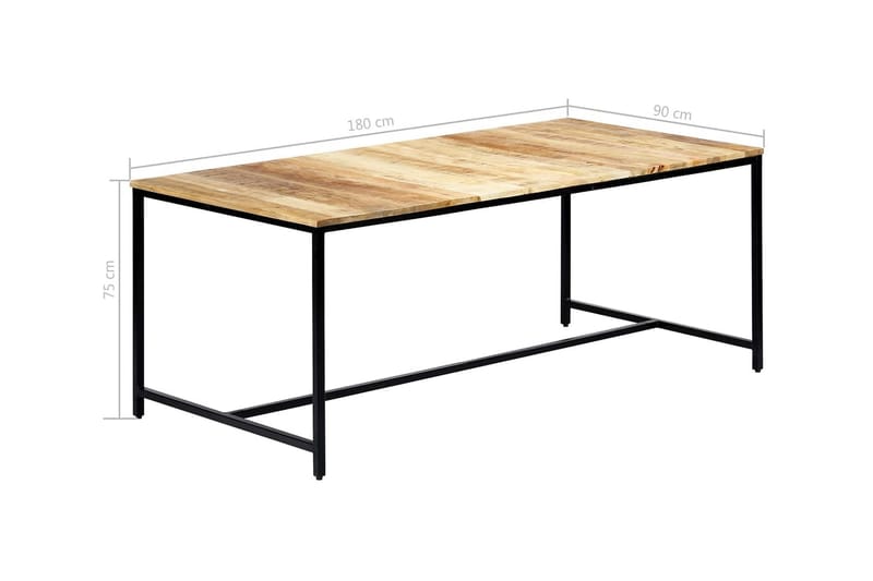 Ruokapöytä 180x90x75 cm karkea mangopuu - Ruskea - Huonekalut - Pöytä & ruokailuryhmä - Ruokapöydät & keittiön pöydät