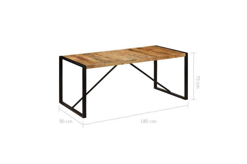 Ruokapöytä 180x90x75 cm mangopuu - Ruskea - Huonekalut - Pöytä & ruokailuryhmä - Ruokapöydät & keittiön pöydät