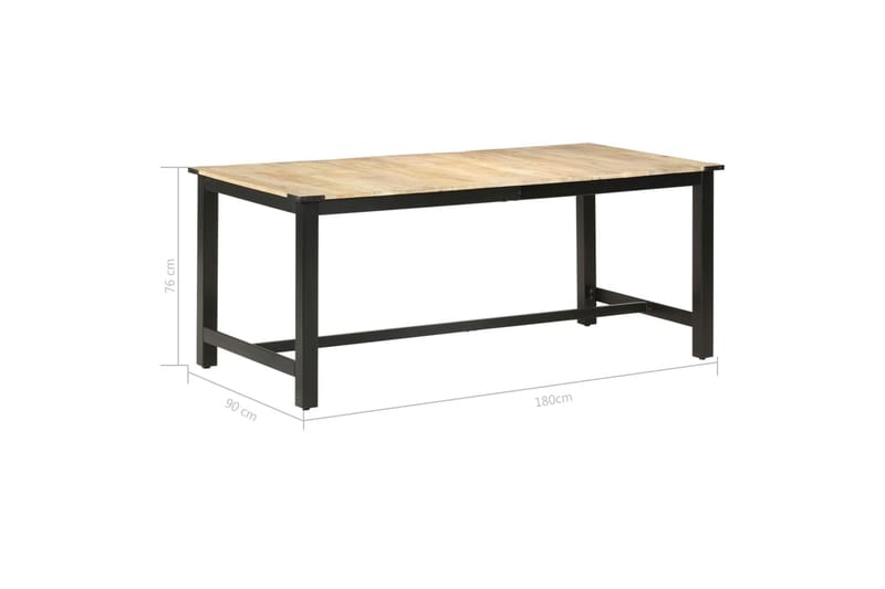 Ruokapöytä 180x90x76 cm täysi karkea mangopuu - Ruskea - Huonekalut - Pöytä & ruokailuryhmä - Ruokapöydät & keittiön pöydät