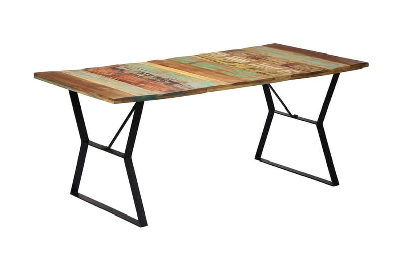 Ruokapöytä 180x90x76 cm täysi kierrätetty puu - Monivärinen - Huonekalut - Pöytä & ruokailuryhmä - Ruokapöydät & keittiön pöydät