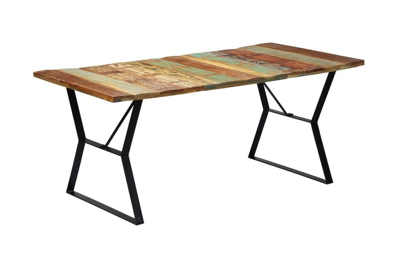 Ruokapöytä 180x90x76 cm täysi kierrätetty puu - Monivärinen - Huonekalut - Pöytä & ruokailuryhmä - Ruokapöydät & keittiön pöydät
