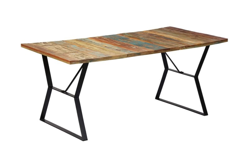 Ruokapöytä 180x90x76 cm täysi kierrätetty puu - Monivärinen - Huonekalut - Pöytä & ruokailuryhmä - Ruokapöydät & keittiön pöydät