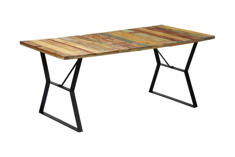 Ruokapöytä 180x90x76 cm täysi kierrätetty puu - Monivärinen - Huonekalut - Pöytä & ruokailuryhmä - Ruokapöydät & keittiön pöydät