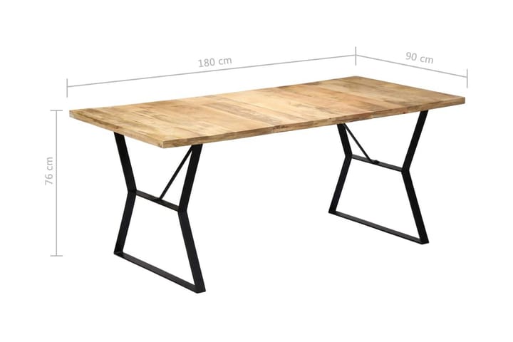 Ruokapöytä 180x90x76 cm täysmangopuu - Ruskea - Ruokapöydät & keittiön pöydät