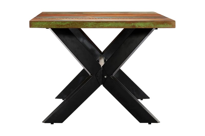Ruokapöytä 200x100x75 cm kiinteä kierrätetty puu - Monivärinen - Huonekalut - Pöytä & ruokailuryhmä - Ruokapöydät & keittiön pöydät