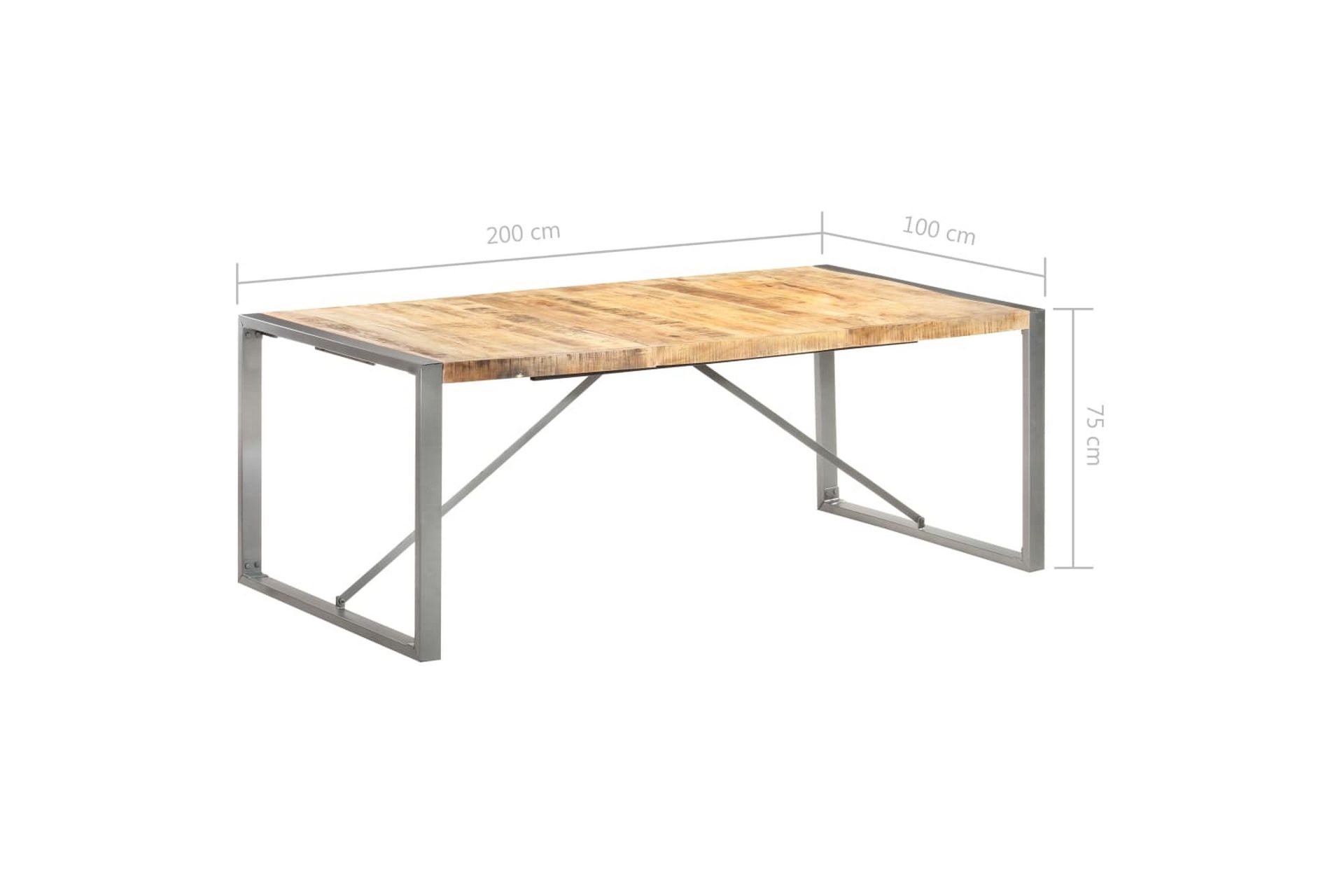 Ruokapöytä 200x100x75 cm täysi karkea mangopuu - Huonekalut - Pöytä & ruokailuryhmä - Ruokapöydät & keittiön pöydät