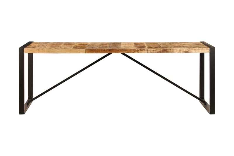 Ruokapöytä 220x100x75 cm kiinteä mangopuu - Ruskea - Huonekalut - Pöytä & ruokailuryhmä - Ruokapöydät & keittiön pöydät