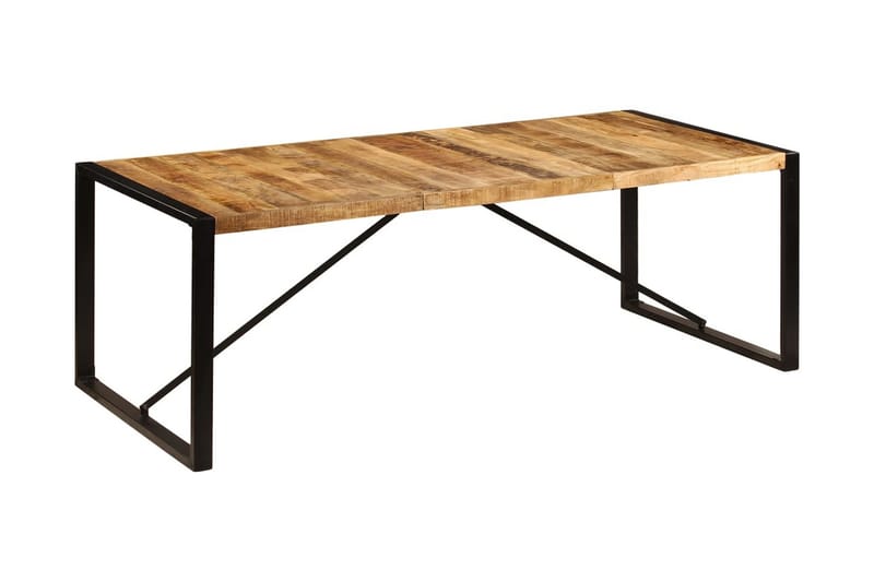 Ruokapöytä 220x100x75 cm kiinteä mangopuu - Ruskea - Huonekalut - Pöytä & ruokailuryhmä - Ruokapöydät & keittiön pöydät