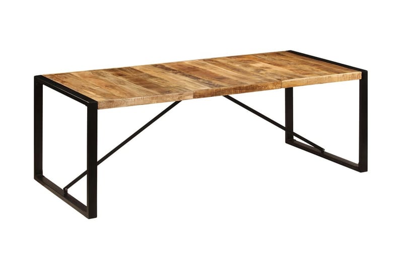 Ruokapöytä 220x100x75 cm kiinteä mangopuu - Ruskea - Huonekalut - Pöytä & ruokailuryhmä - Ruokapöydät & keittiön pöydät