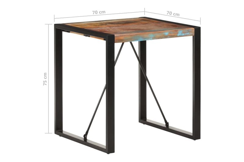 Ruokapöytä 70x70x75 cm kierrätetty täyspuu - Musta - Huonekalut - Pöytä & ruokailuryhmä - Ruokapöydät & keittiön pöydät