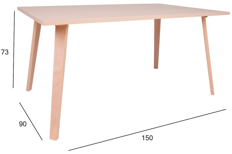 Ruokapöytä Adora 150x90x73 cm Vaalea Pyökki - Huonekalut - Pöytä & ruokailuryhmä - Ruokapöydät & keittiön pöydät
