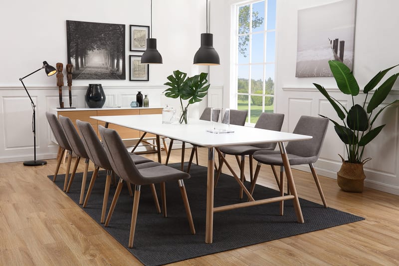 Ruokapöytä Andrarum Waltham jatkettava ruokapöytä 180 cm Valkoinen - Huonekalut - Pöytä & ruokailuryhmä - Ruokapöydät & keittiön pöydät