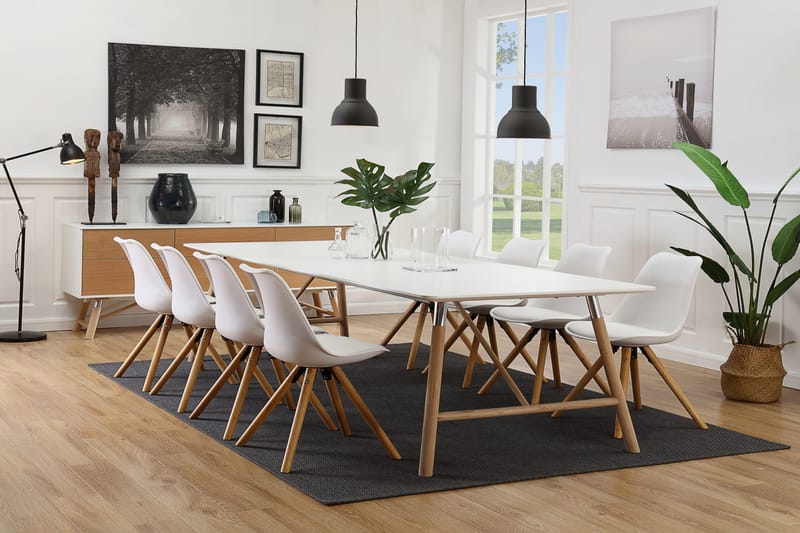 Ruokapöytä Andrarum Waltham jatkettava ruokapöytä 180 cm Valkoinen - Huonekalut - Pöytä & ruokailuryhmä - Ruokapöydät & keittiön pöydät