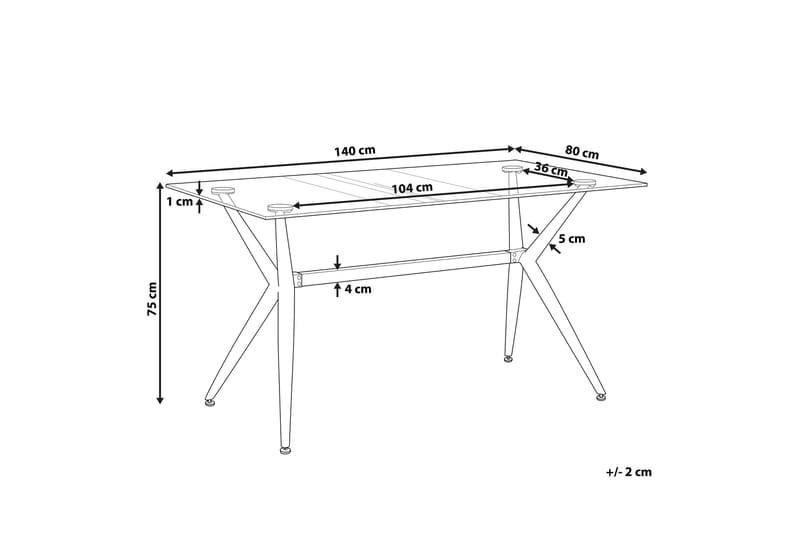 Ruokapöytä Aramina 140 cm - Lasi/Musta - Huonekalut - Pöytä & ruokailuryhmä - Ruokapöydät & keittiön pöydät