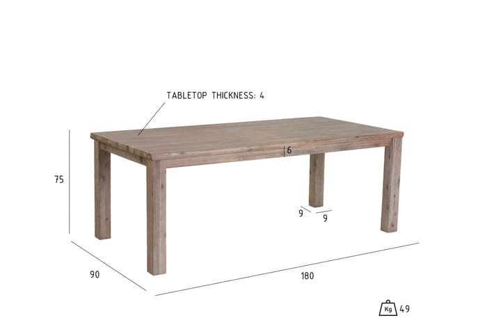 Ruokapöytä Arktis Jatkettava 180 cm - Ruskea - Ruokapöydät & keittiön pöydät