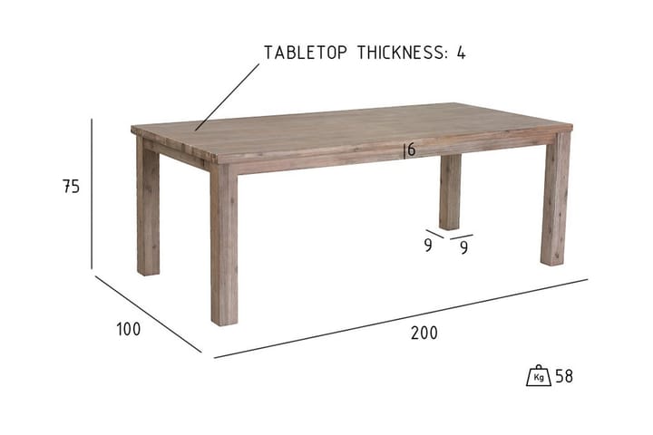 Ruokapöytä Arktis Jatkettava 200 cm - Ruskea - Ruokapöydät & keittiön pöydät