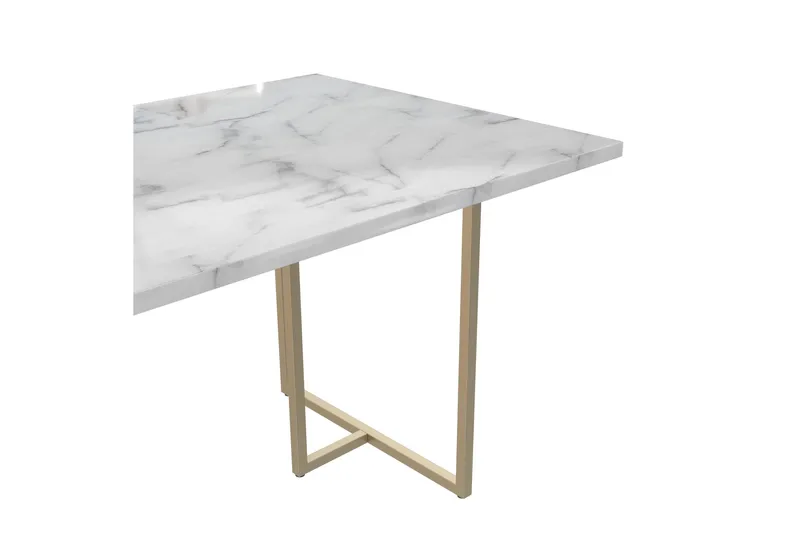 Ruokapöytä Astoria Marmori - Valkoinen - Huonekalut - Pöytä & ruokailuryhmä - Ruokapöydät & keittiön pöydät