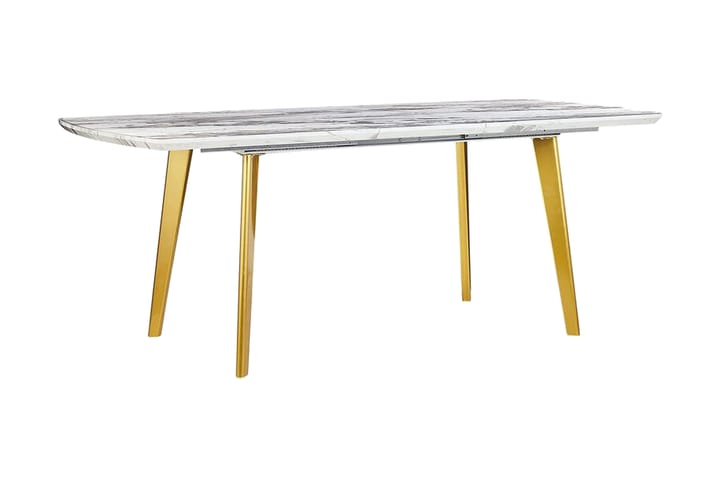 Ruokapöytä Aukland 200 cm kokoontaitettava - Valkoinen/Kulta - Ruokapöydät & keittiön pöydät - Kokoontaitettavat pöydät