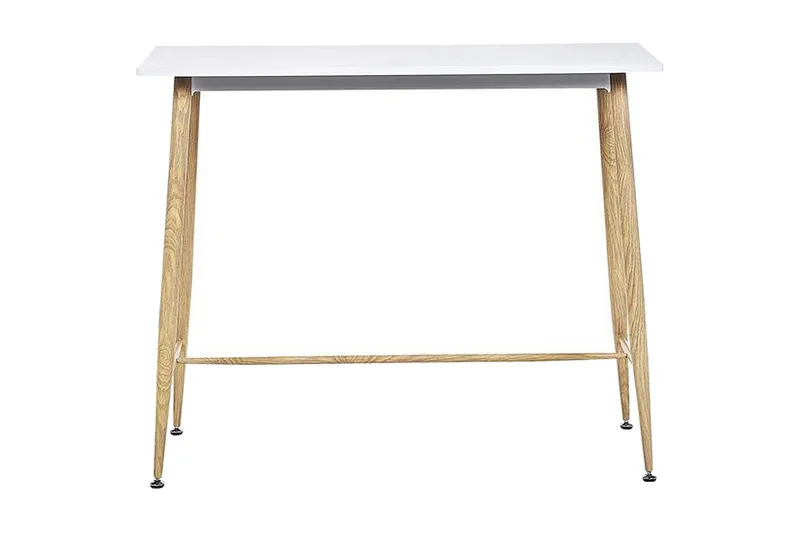 Ruokapöytä Baixo 90 cm, Valkoinen / vaalea puu