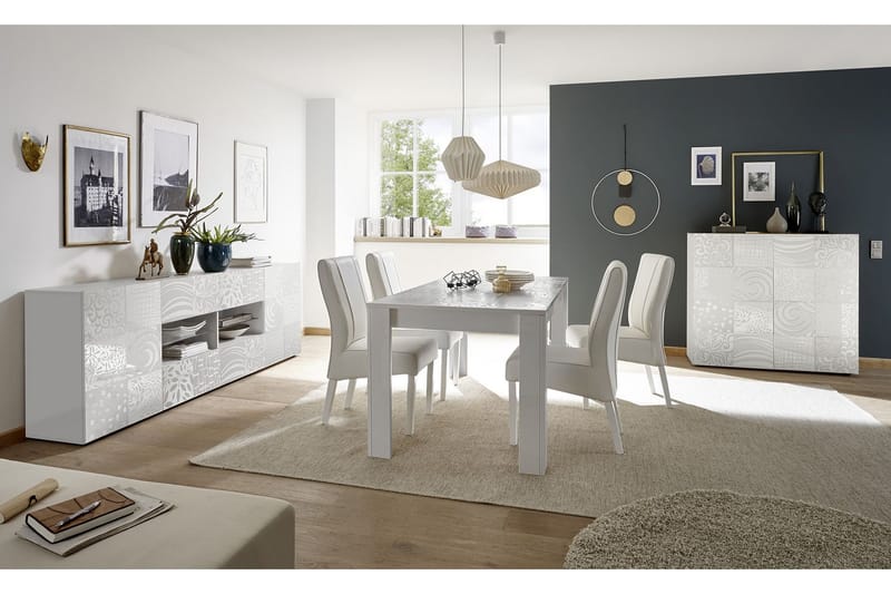 Ruokapöytä Bayoner Jatkettava 180 cm - Valkoinen - Huonekalut - Pöytä & ruokailuryhmä - Ruokapöydät & keittiön pöydät