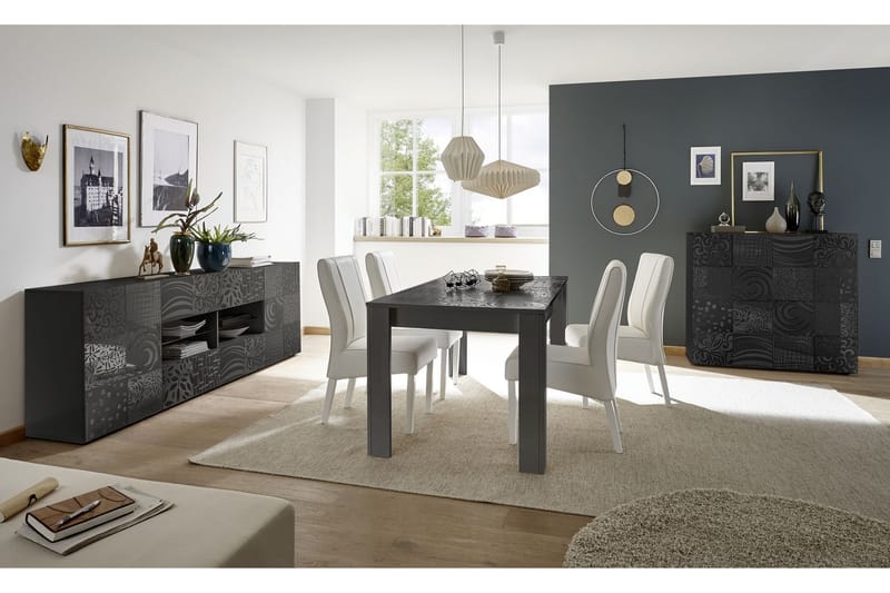 Ruokapöytä Bayoner Jatkettava 180 cm - Valkoinen/Beige/Musta/Harmaa - Huonekalut - Pöytä & ruokailuryhmä - Ruokapöydät & keittiön pöydät