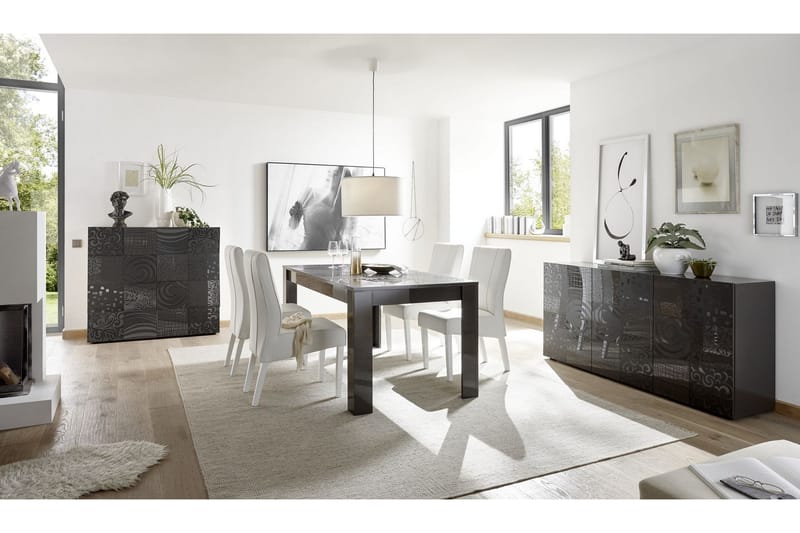 Ruokapöytä Bayoner Jatkettava 180 cm - Valkoinen/Beige/Musta/Harmaa - Huonekalut - Pöytä & ruokailuryhmä - Ruokapöydät & keittiön pöydät