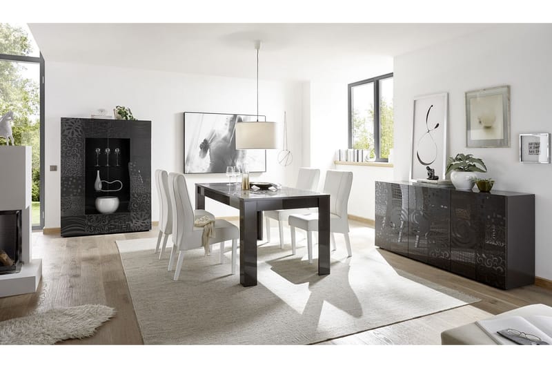 Ruokapöytä Bayoner Jatkettava 180 cm - Valkoinen/Beige/Musta/Harmaa - Huonekalut - Pöytä & ruokailuryhmä - Ruokapöydät & keittiön pöydät