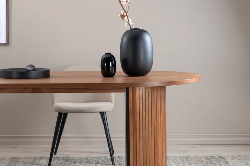 Ruokapöytä Bianca 200 cm Soikea - Pähkinänruskea - Huonekalut - Pöytä & ruokailuryhmä - Ruokapöydät & keittiön pöydät