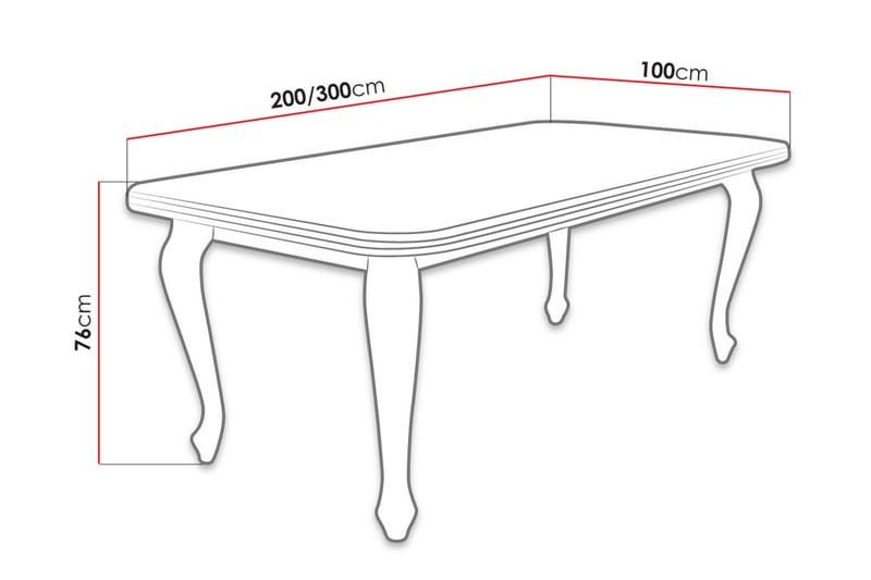 Ruokapöytä Biota 200x100x76 cm - Puu/Luonnonväri - Huonekalut - Pöytä & ruokailuryhmä - Ruokapöydät & keittiön pöydät