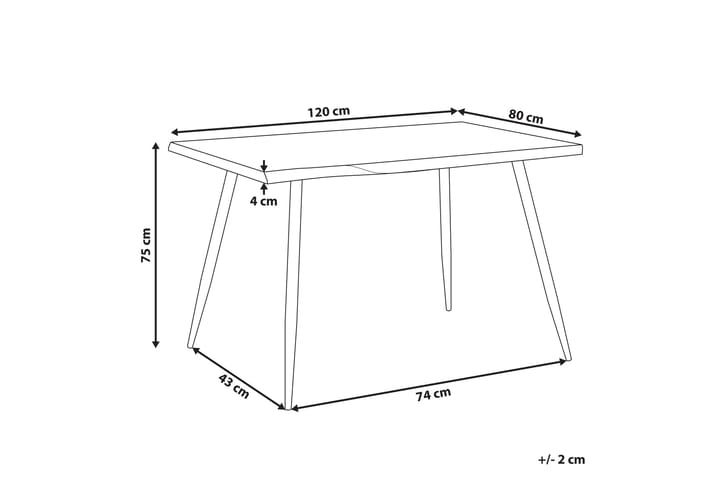 Ruokapöytä Biscot 120 cm - Vaaleanruskea / musta - Ruokapöydät & keittiön pöydät