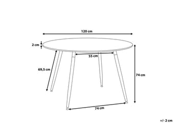 Ruokapöytä Bovio 120 cm - Musta - Huonekalut - Pöytä & ruokailuryhmä - Ruokapöydät & keittiön pöydät