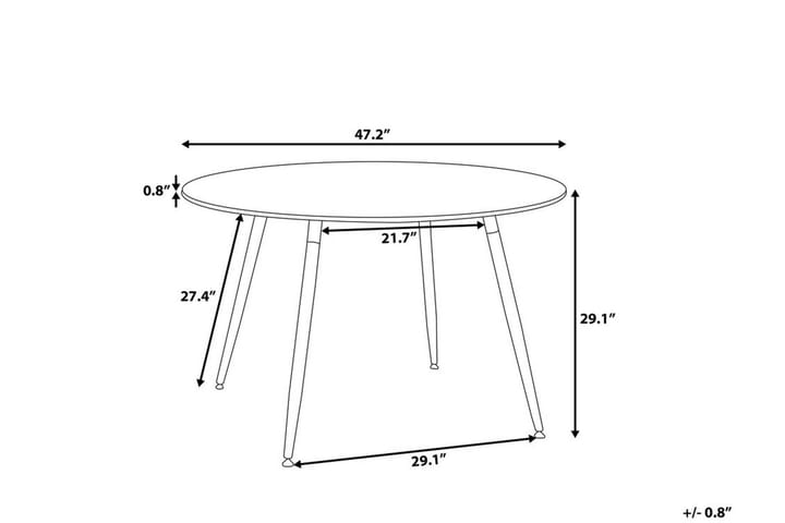 Ruokapöytä Bovio 120 cm - Musta - Ruokapöydät & keittiön pöydät